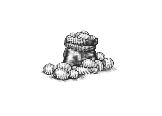 sack of potatoes art